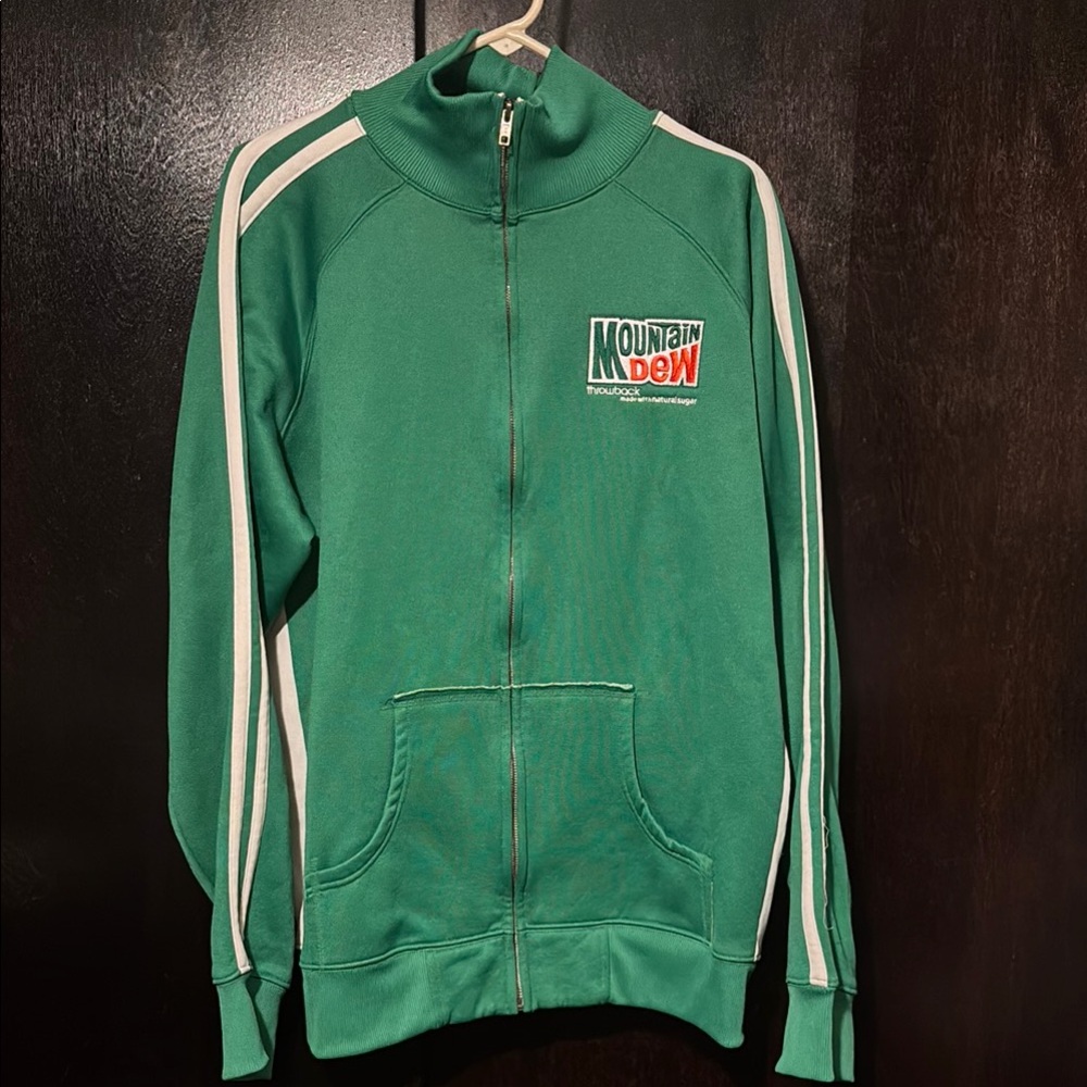 J. America Green Zip-Up Jacket Mountain Dew throwback